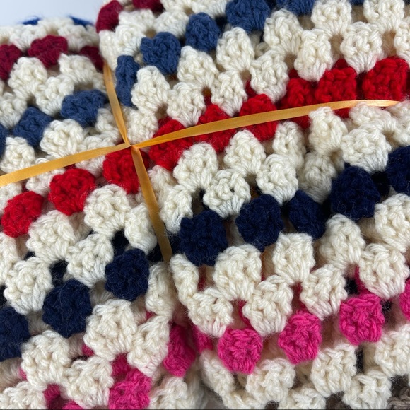 Multi-Colour Crochet Blanket Throw 150 x 150cm - Picture 3 of 8